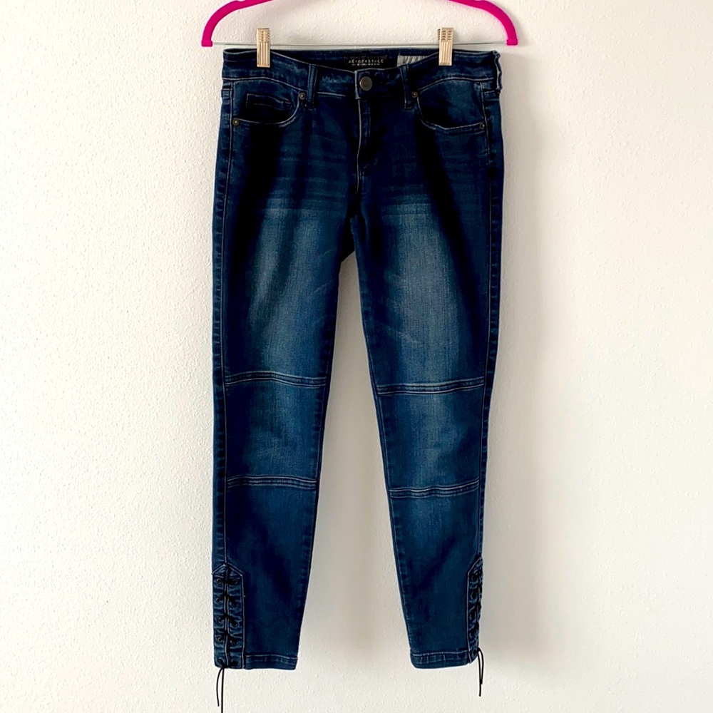 Dark Blue Mid-Rise Ankle Jegging Jeans